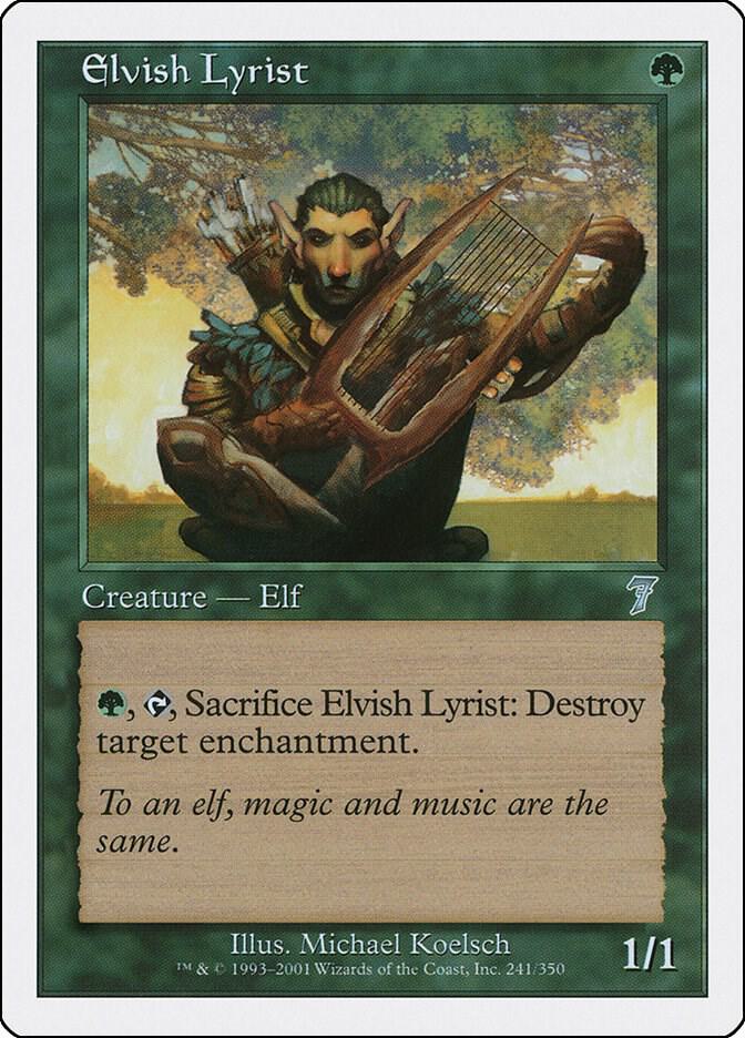 Elvish Lyrist 241 card from 7th Edition