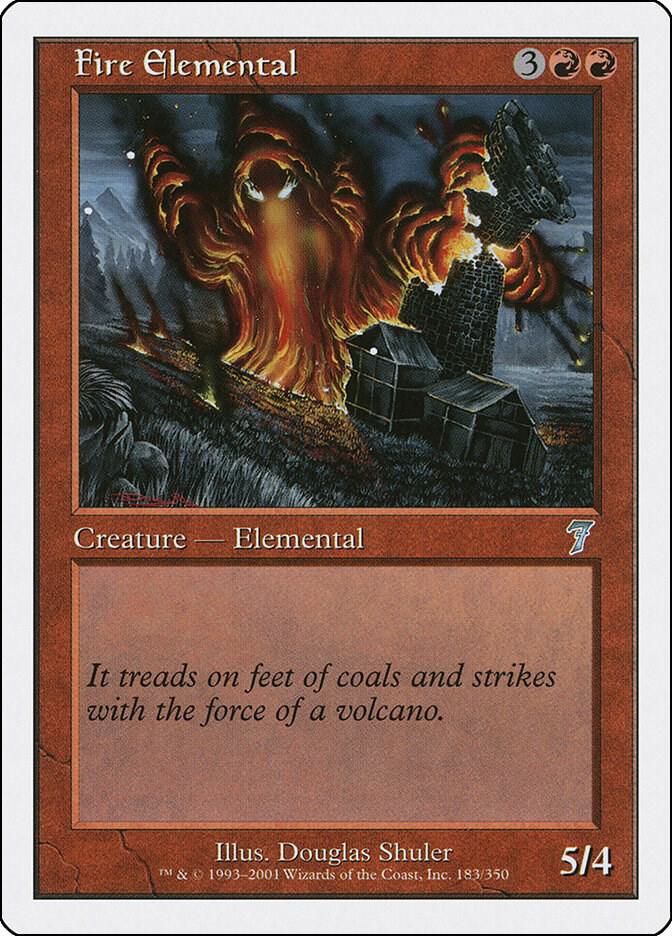 Fire Elemental 183 card from 7th Edition