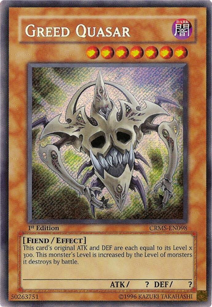 Greed Quasar CRMS-EN098 card from Crimson Crisis
