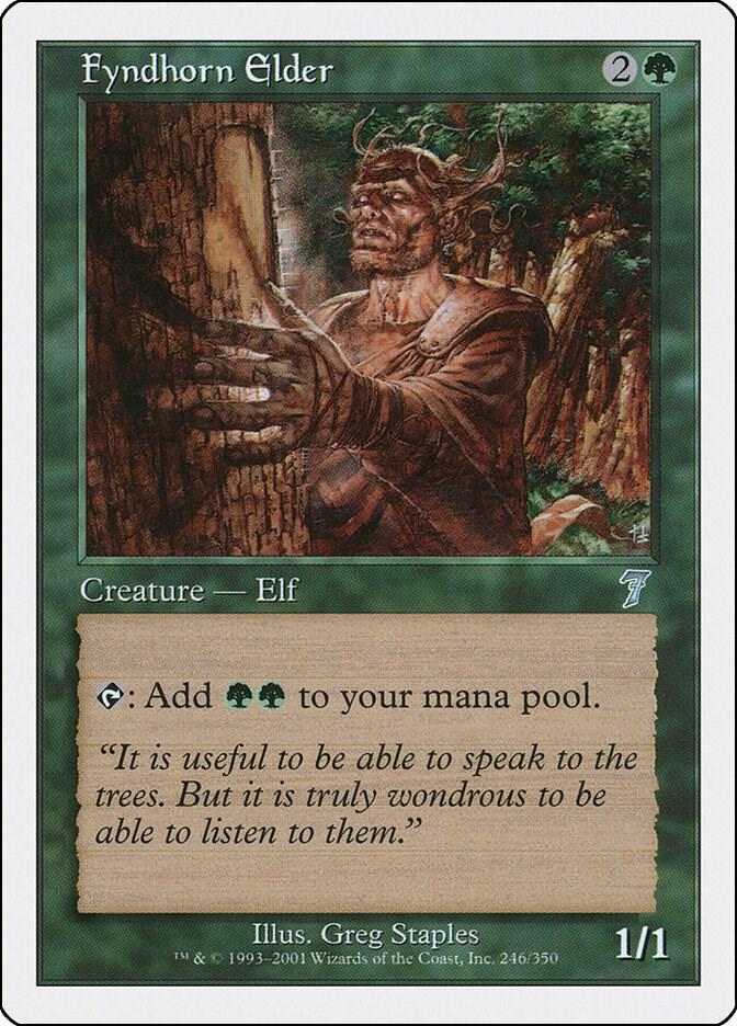 Fyndhorn Elder 246 card from 7th Edition