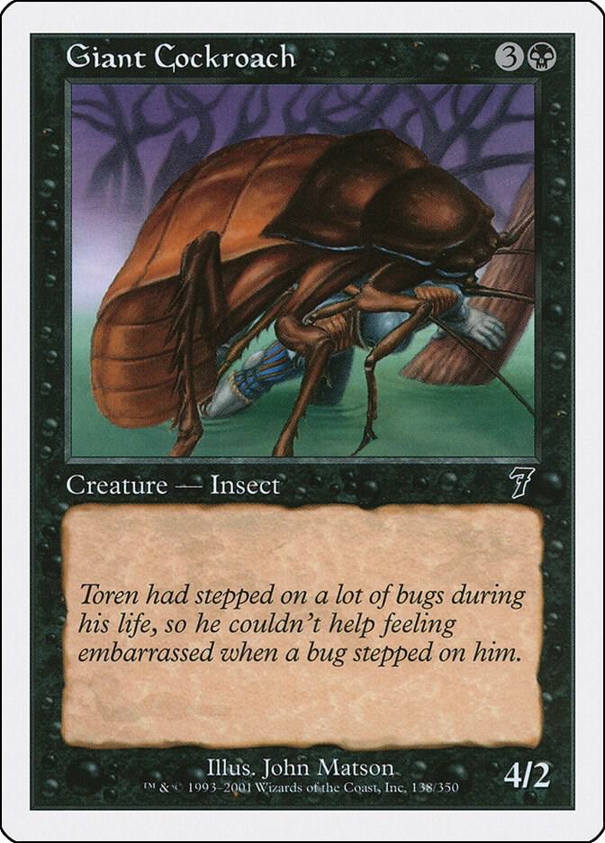 Giant Cockroach 138 card from 7th Edition