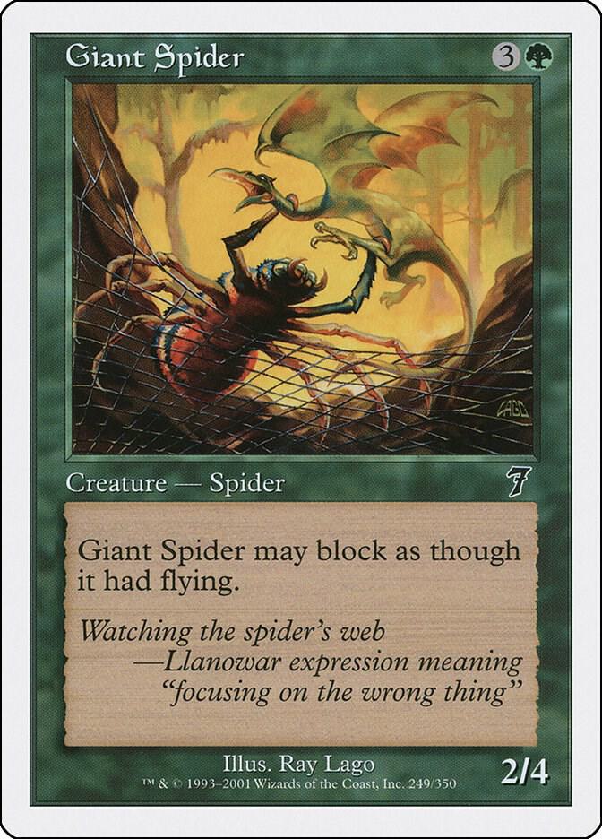 Giant Spider 249 card from 7th Edition