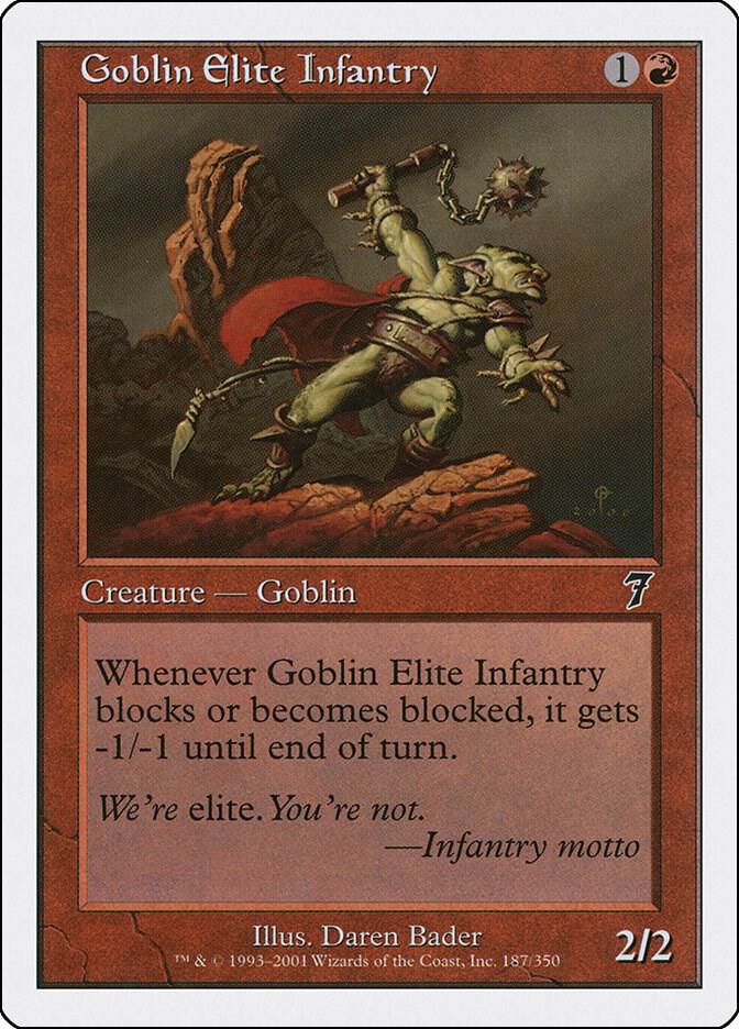 Goblin Elite Infantry 187 card from 7th Edition