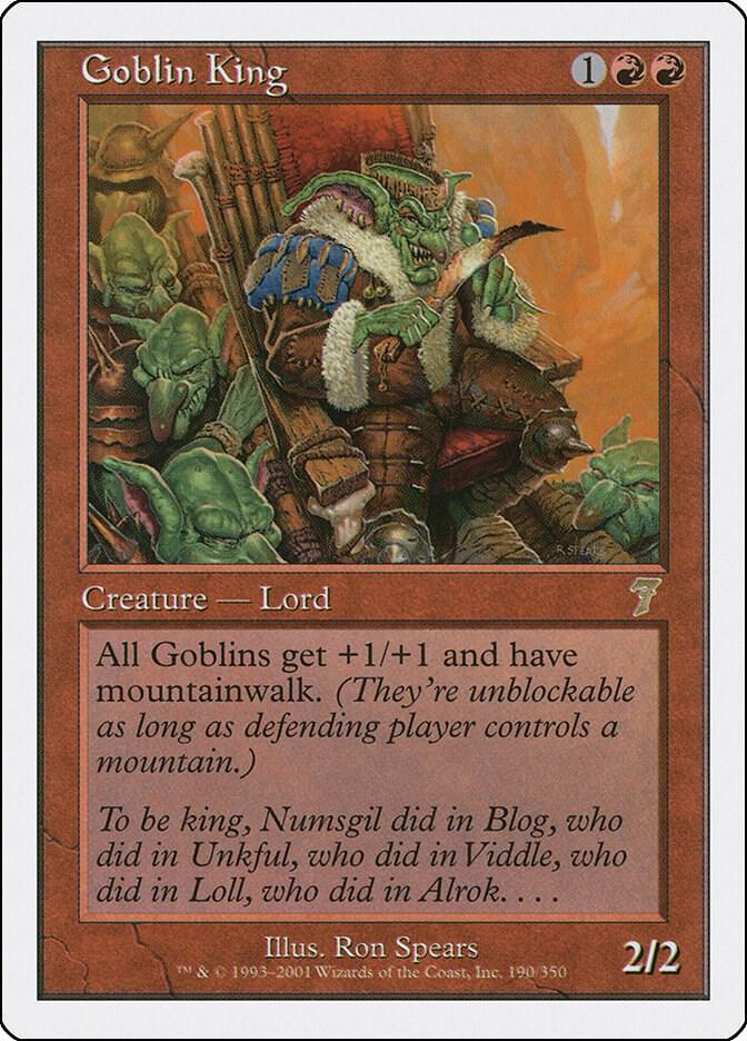 Goblin King 190 card from 7th Edition