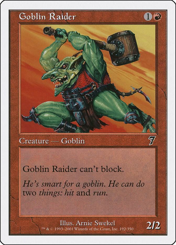 Goblin Raider 192 card from 7th Edition