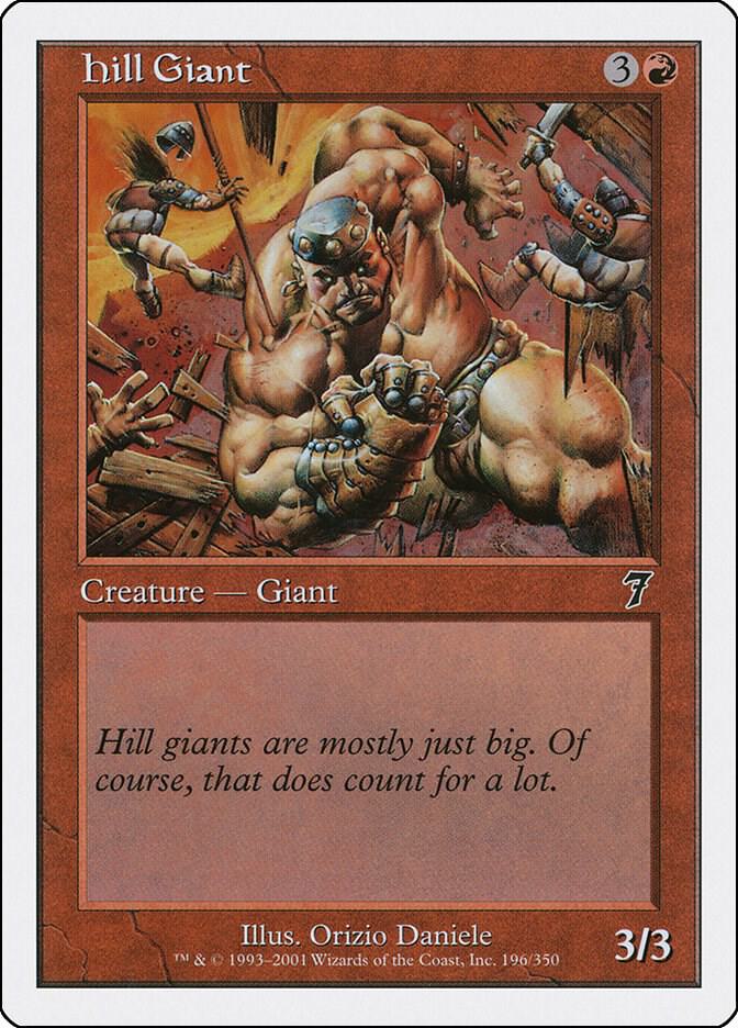 Hill Giant 196 card from 7th Edition