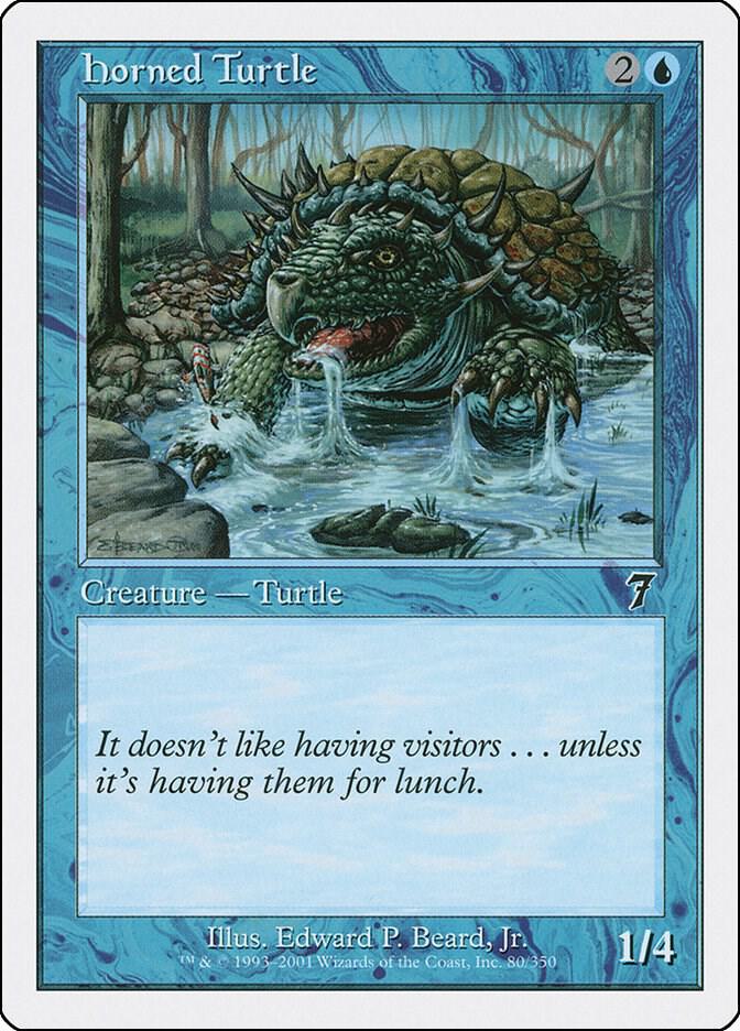 Horned Turtle 80 card from 7th Edition