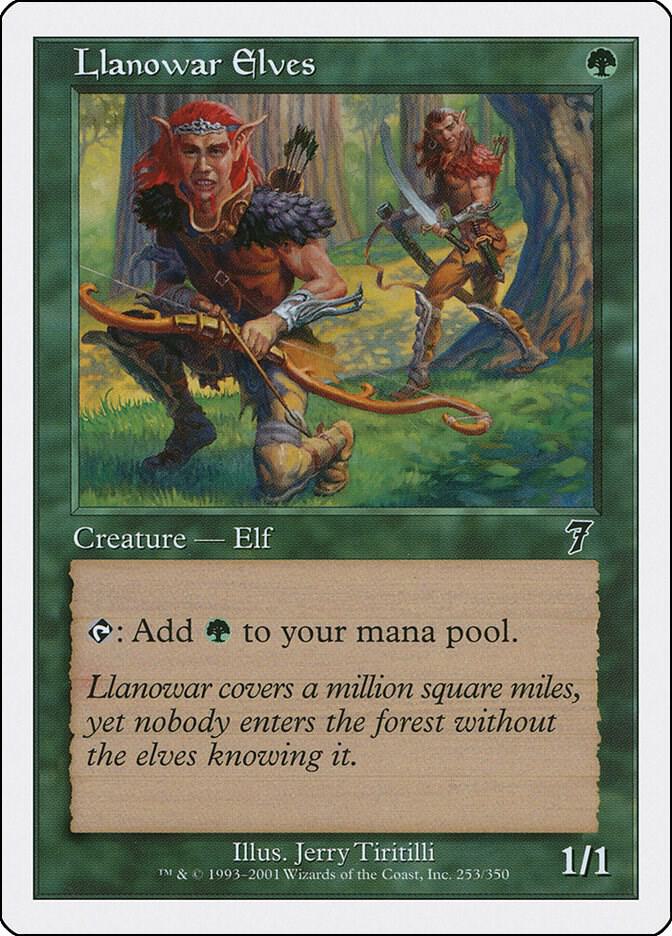 Llanowar Elves 253 card from 7th Edition