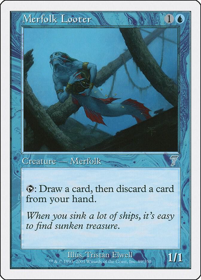 Merfolk Looter 89 card from 7th Edition