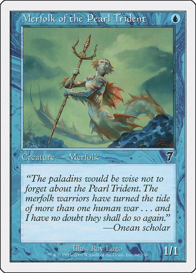 Merfolk of the Pearl Trident 90 card from 7th Edition