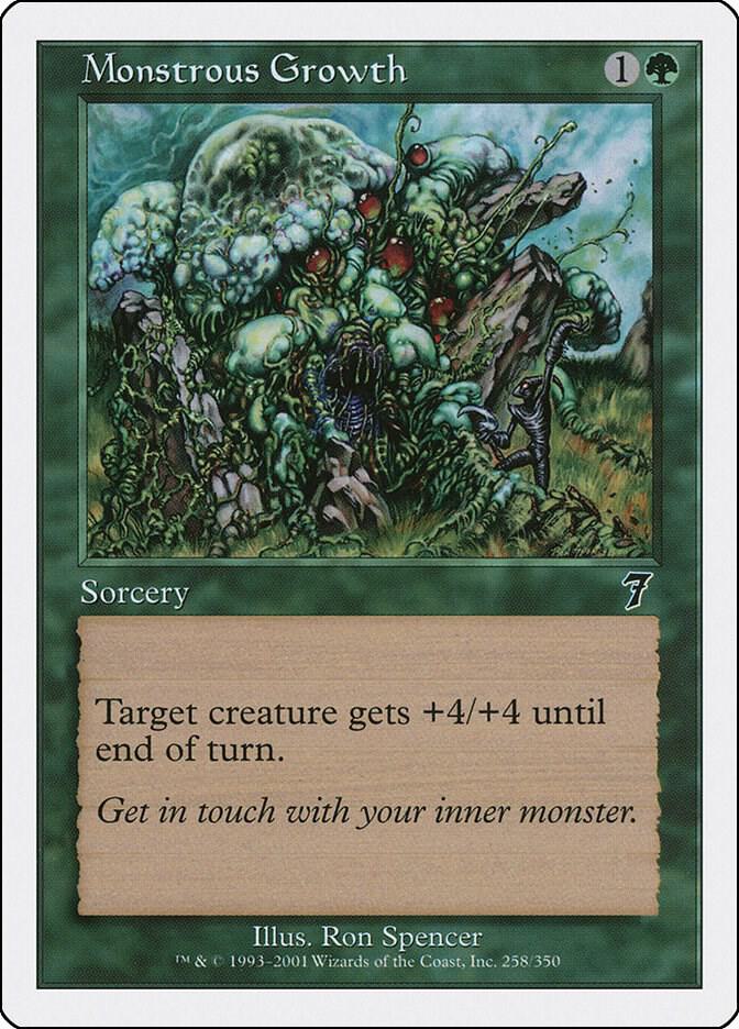 Monstrous Growth 258 card from 7th Edition