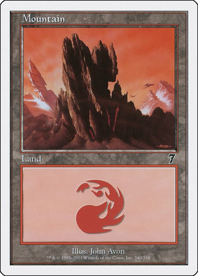Mountain 340 card from 7th Edition