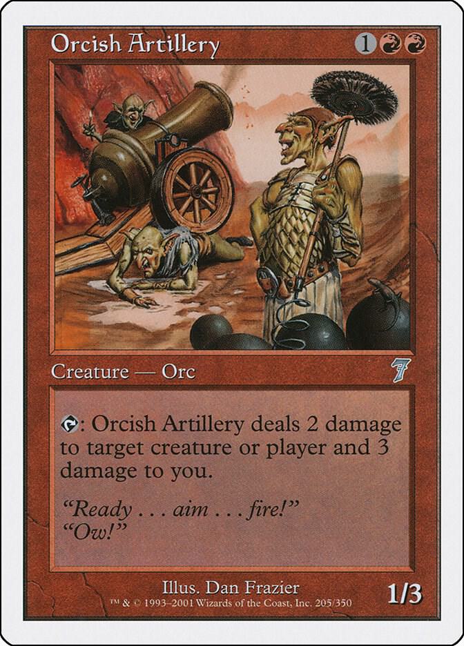 Orcish Artillery 205 card from 7th Edition