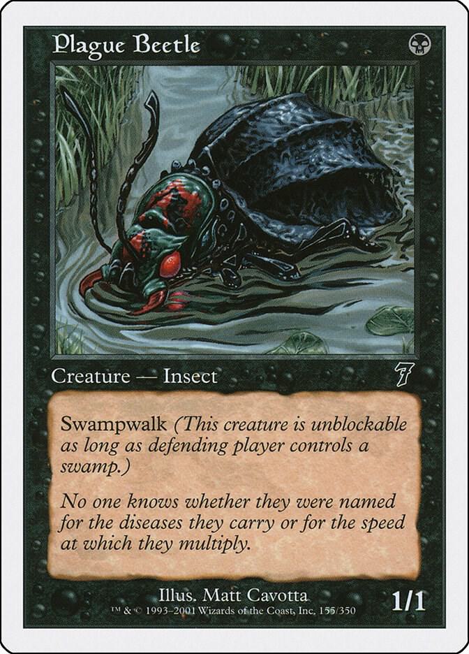 Plague Beetle 155 card from 7th Edition