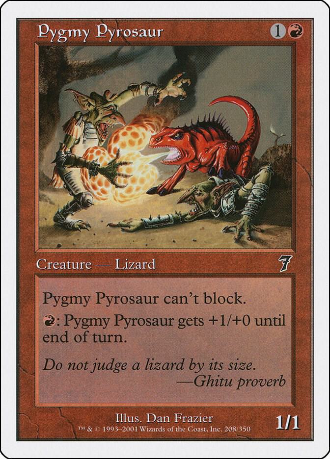 Pygmy Pyrosaur 208 card from 7th Edition