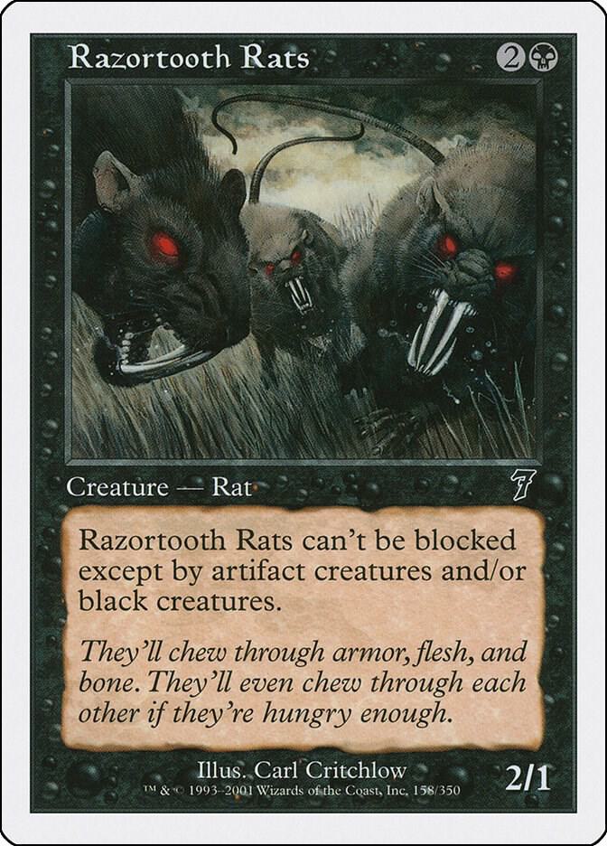 Razortooth Rats 158 card from 7th Edition