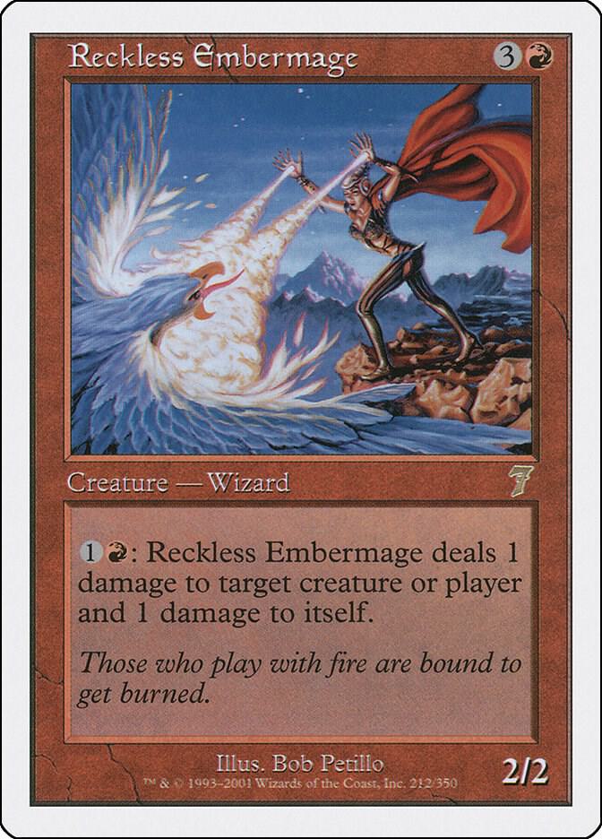 Reckless Embermage 212 card from 7th Edition