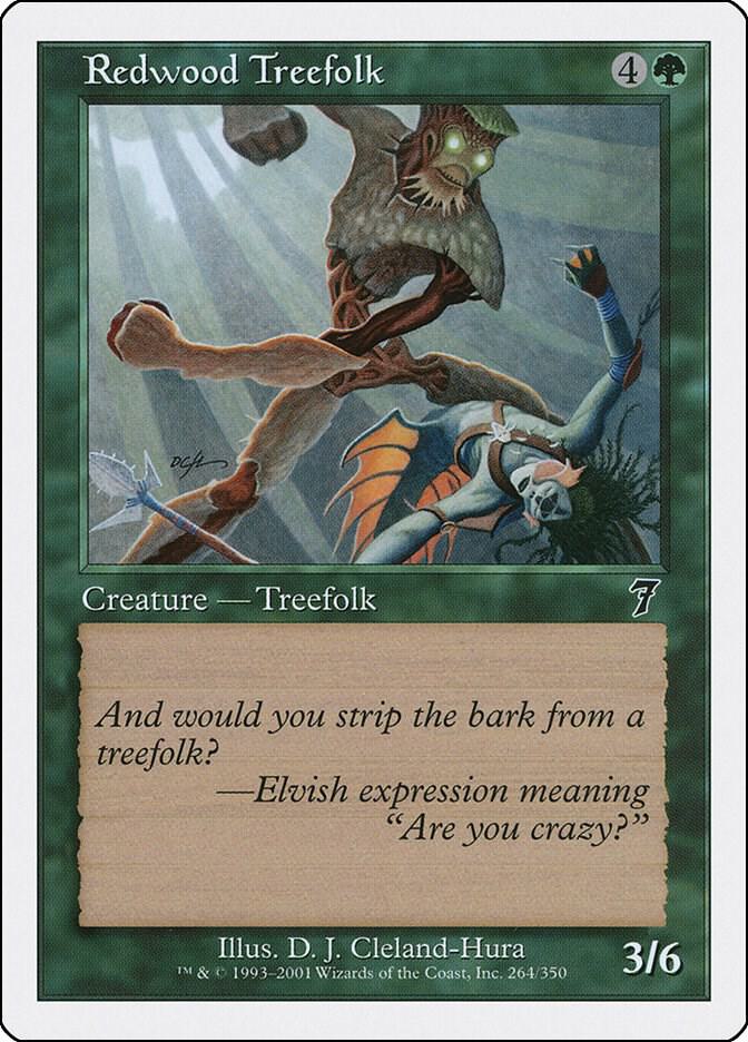 Redwood Treefolk 264 card from 7th Edition