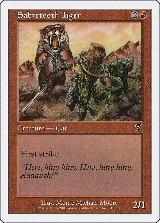 Sabretooth Tiger 215 card from 7th Edition