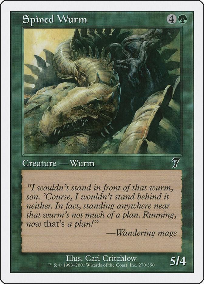 Spined Wurm 270 card from 7th Edition