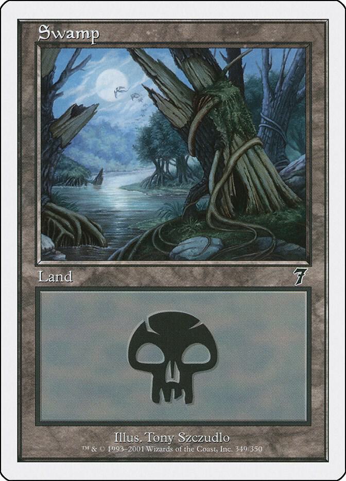 Swamp 349 card from 7th Edition