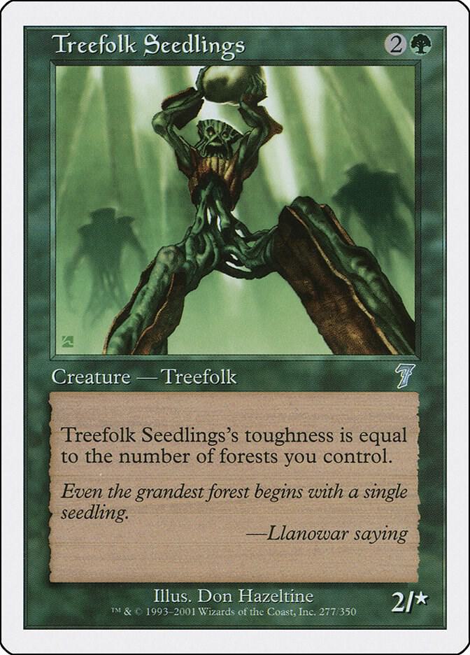 Treefolk Seedlings 277 card from 7th Edition