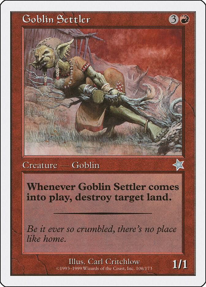 Goblin Settler 106 card from Starter 1999