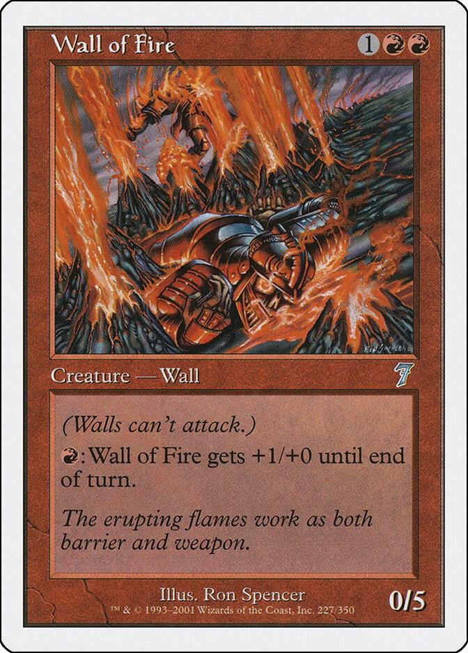Wall of Fire 227 card from 7th Edition
