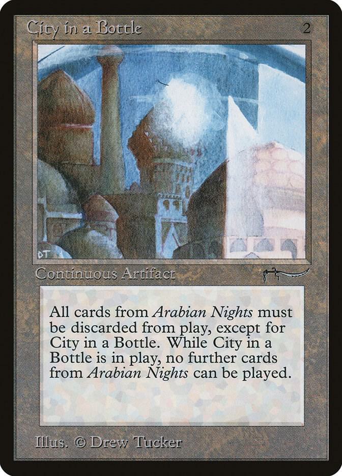 City in a Bottle card from Arabian Nights