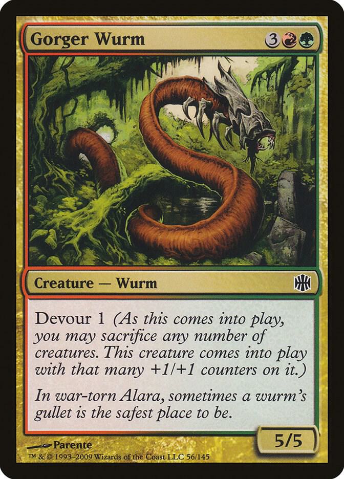 Gorger Wurm 56 card from Alara Reborn
