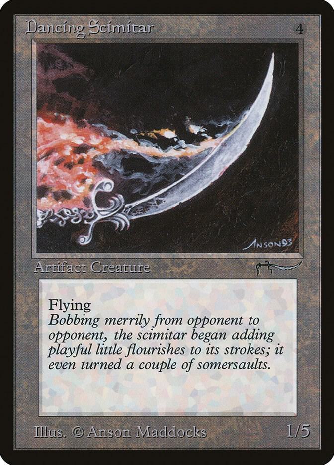 Dancing Scimitar card from Arabian Nights