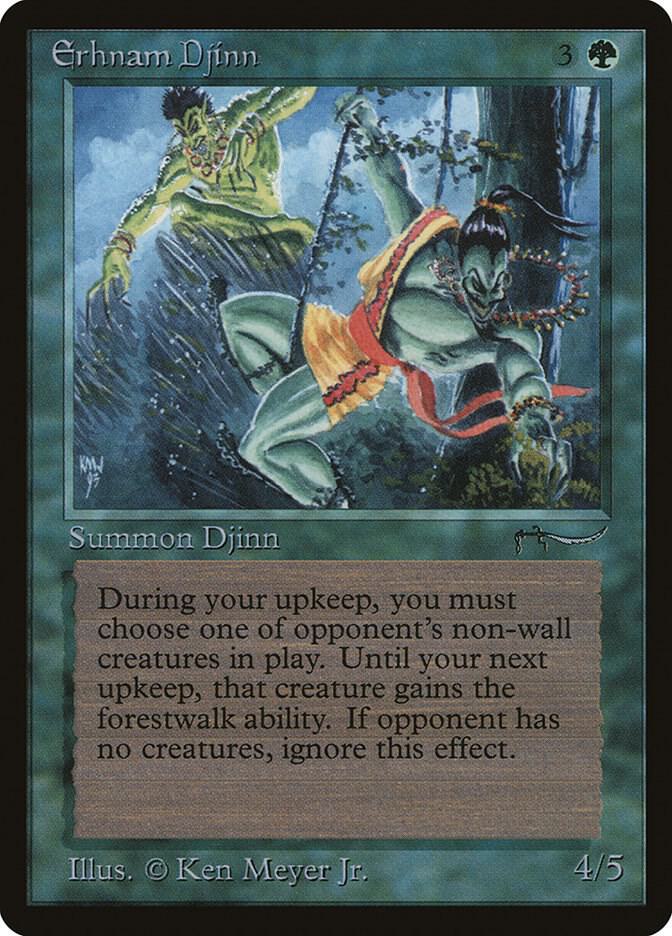 Erhnam Djinn card from Arabian Nights