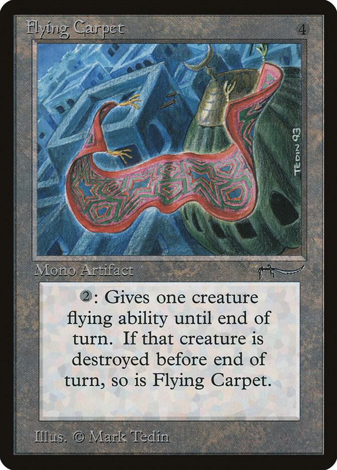 Flying Carpet card from Arabian Nights