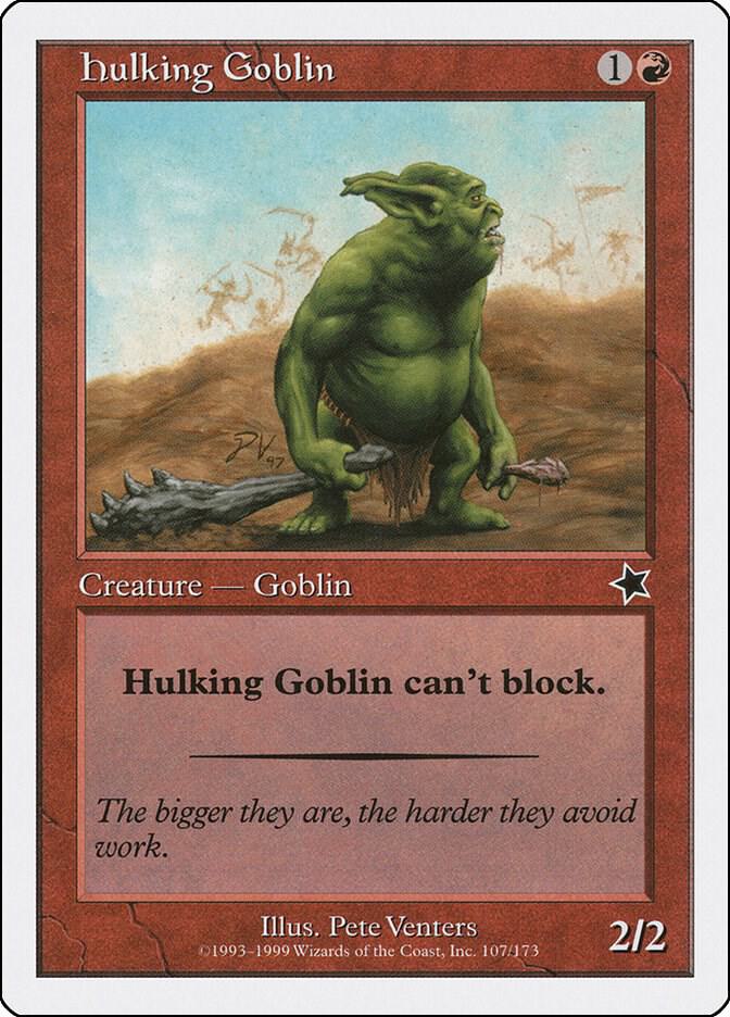 Hulking Goblin 107 card from Starter 1999