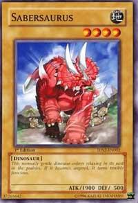 Sabersaurus 5DS2-EN002 card from 5D's Starter Deck 2009