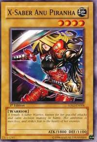 X-Saber Anu Piranha 5DS2-EN004 card from 5D's Starter Deck 2009