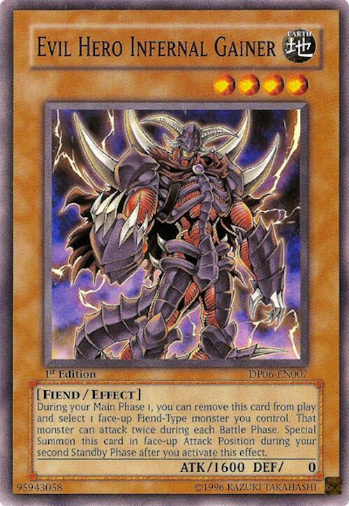 Evil Hero Infernal Gainer DP06-EN007 card from Duelist Pack 6: Jaden Yuki 3