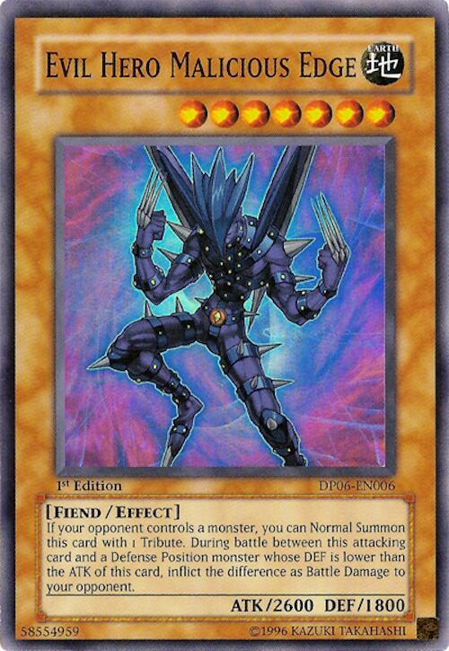 Evil Hero Malicious Edge DP06-EN006 card from Duelist Pack 6: Jaden Yuki 3