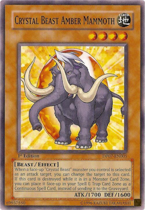 Crystal Beast Amber Mammoth DP07-EN005 card from Duelist Pack 7: Jesse Anderson