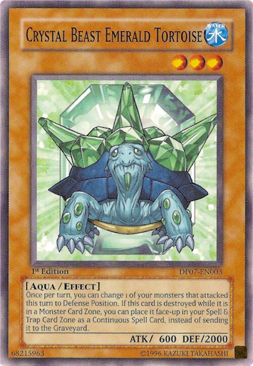 Crystal Beast Emerald Tortoise DP07-EN003 card from Duelist Pack 7: Jesse Anderson