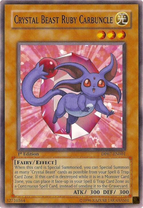 Crystal Beast Ruby Carbuncle DP07-EN001 card from Duelist Pack 7: Jesse Anderson