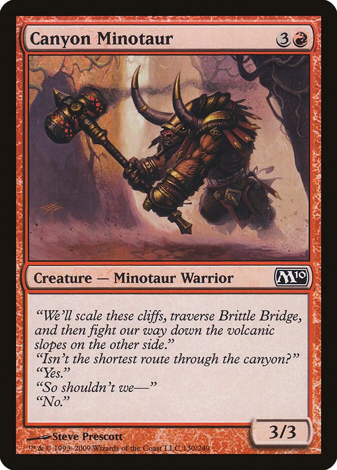 Canyon Minotaur 130 card from Magic 2010 (M10)