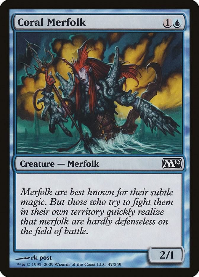 Coral Merfolk 47 card from Magic 2010 (M10)