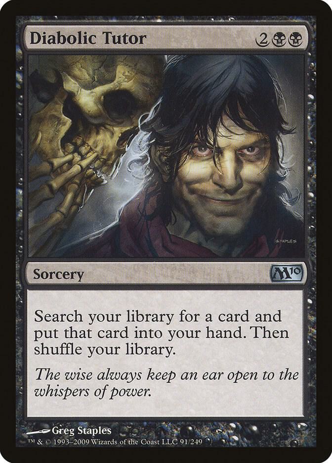 Diabolic Tutor 91 card from Magic 2010 (M10)