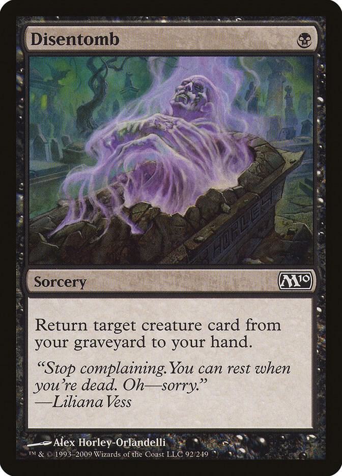 Disentomb 92 card from Magic 2010 (M10)