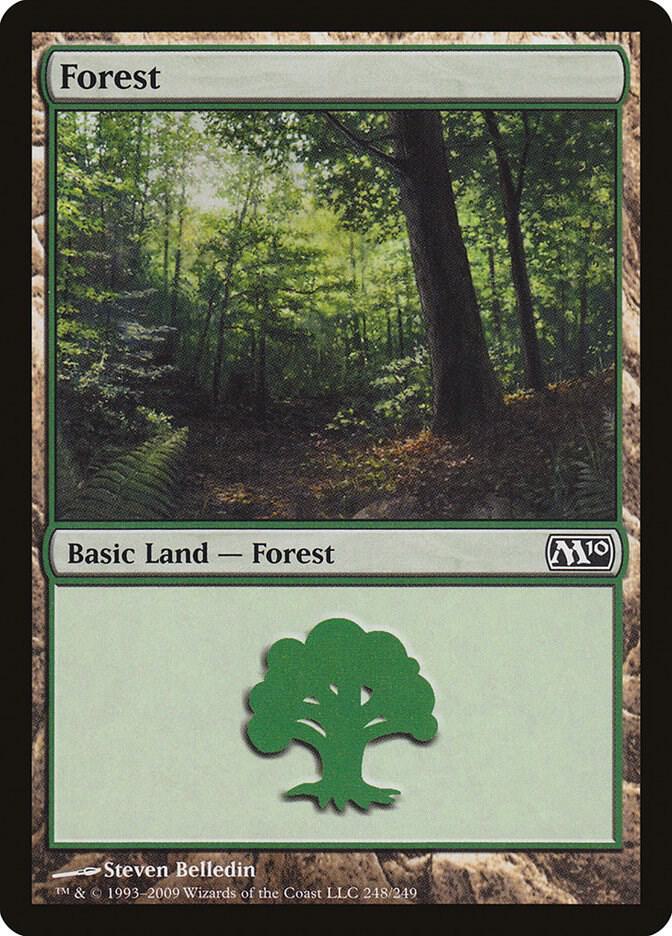 Forest 248 card from Magic 2010 (M10)