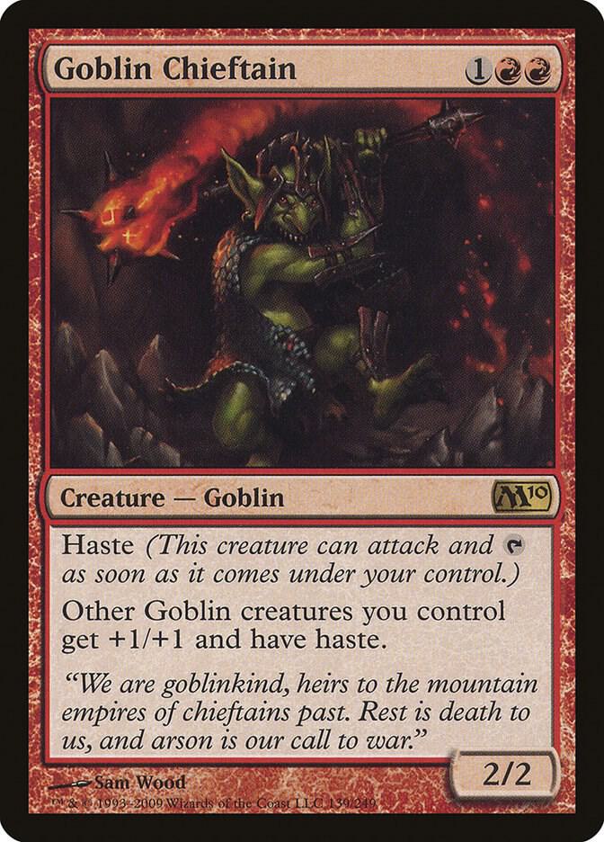 Goblin Chieftain 139 card from Magic 2010 (M10)
