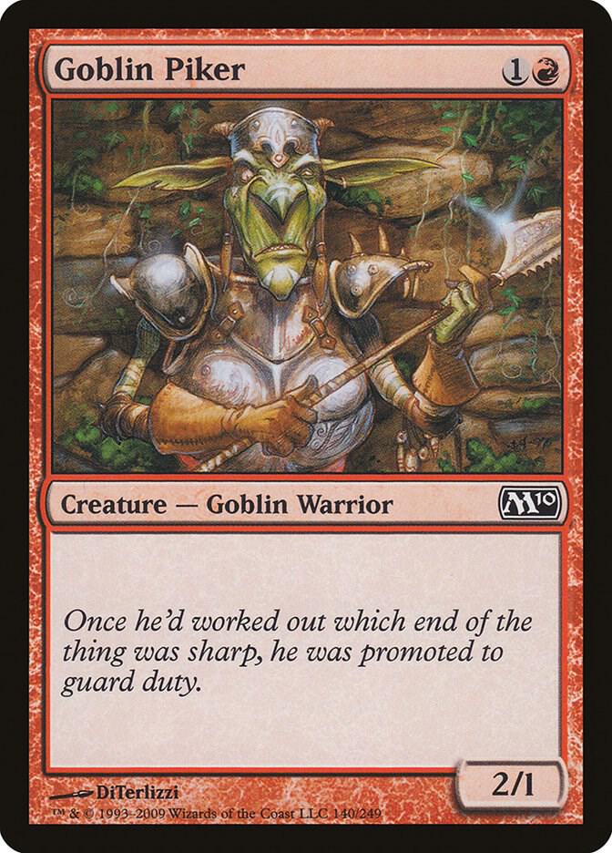 Goblin Piker 140 card from Magic 2010 (M10)