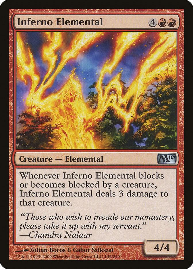 Inferno Elemental 142 card from Magic 2010 (M10)