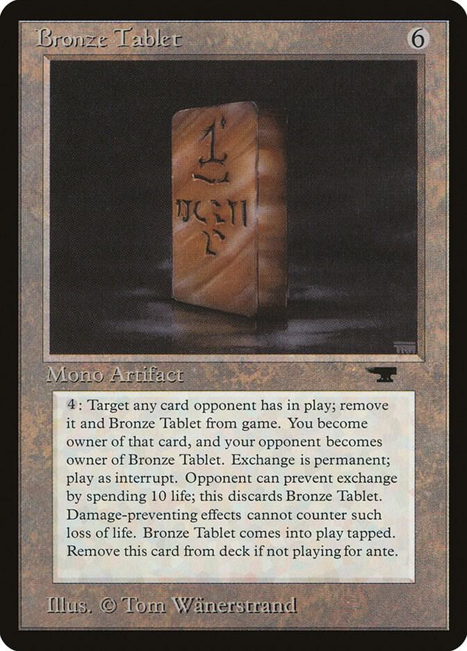 Bronze Tablet card from Antiquities